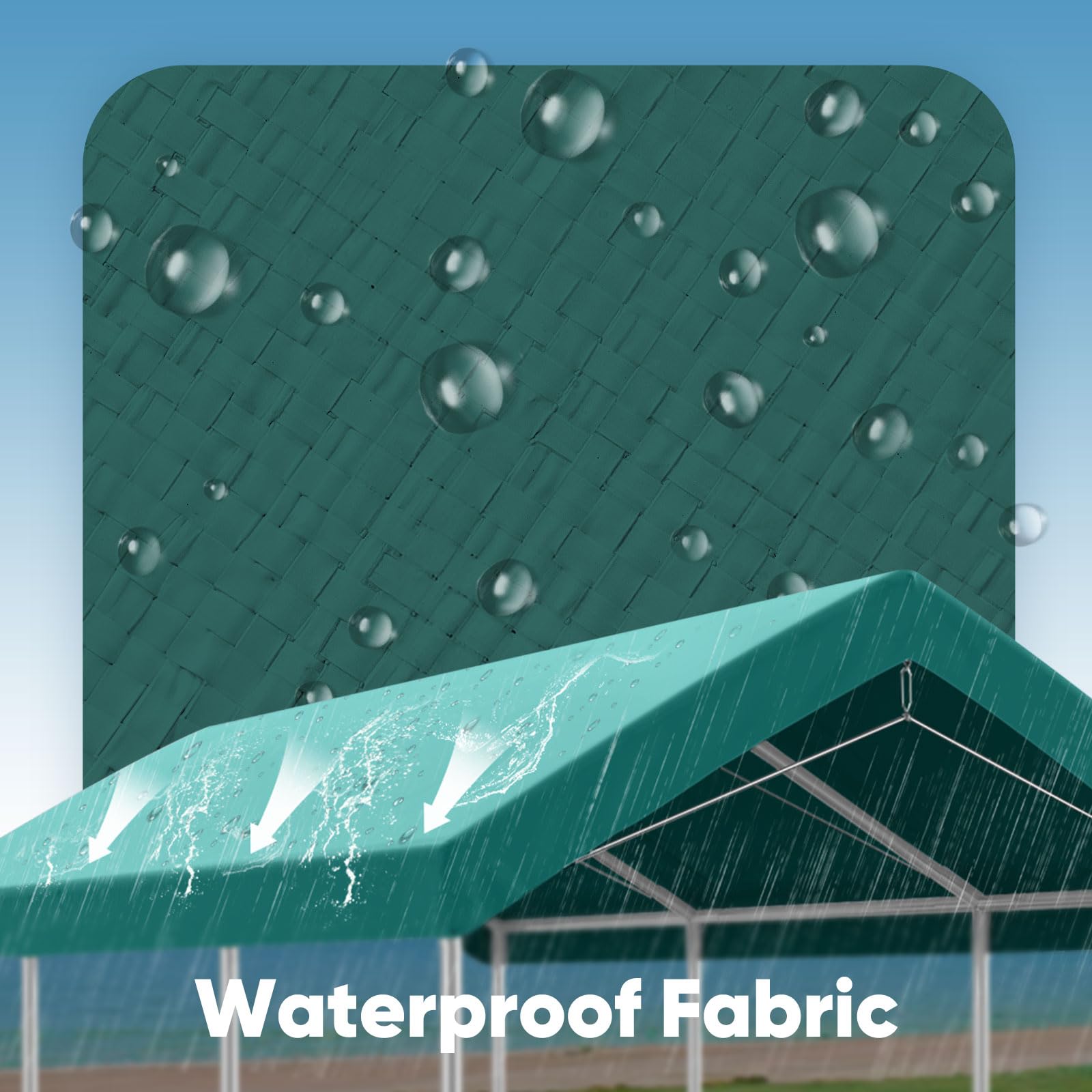 Quictent 10'x20' Carport Replacement Cover with Edge - Green