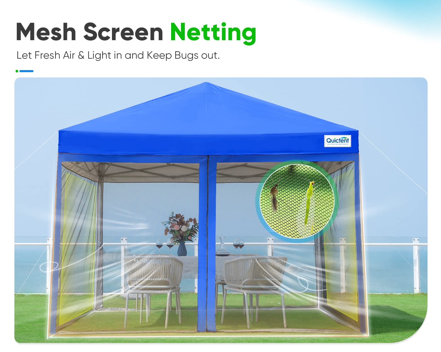 Quictent 10'x10' Sealed Easy Pop up Canopy Tent - Royal Blue
