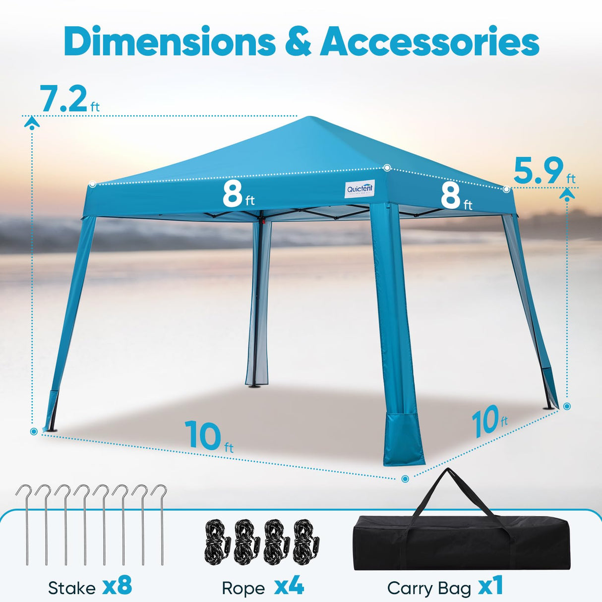 Quictent 10'x10' Portable Pop-Up Canopy Tent
