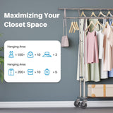 HOKEEPER Collapsible Garment Rack with Shelves
