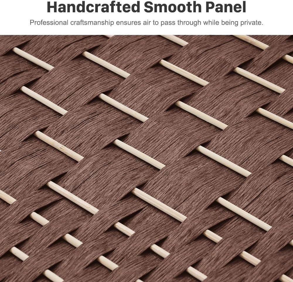 Corelax 6ft Diamond Woven Room Divider (6-Panel) - Brown