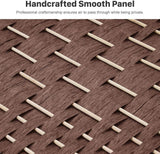 Corelax 6ft Diamond Woven Room Divider (6-Panel) - Brown