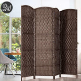Corelax 6ft Diamond Woven Room Divider (6-Panel) - Brown