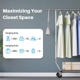 HOKEEPER 75"W 300LBS Adjustable Garment Rack