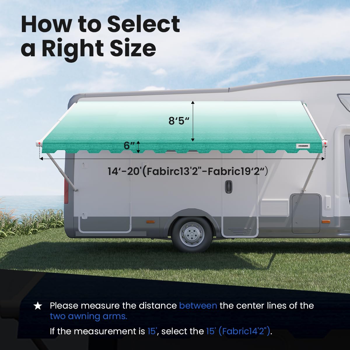 KING BIRD 16' RV Awning Replacement – Green