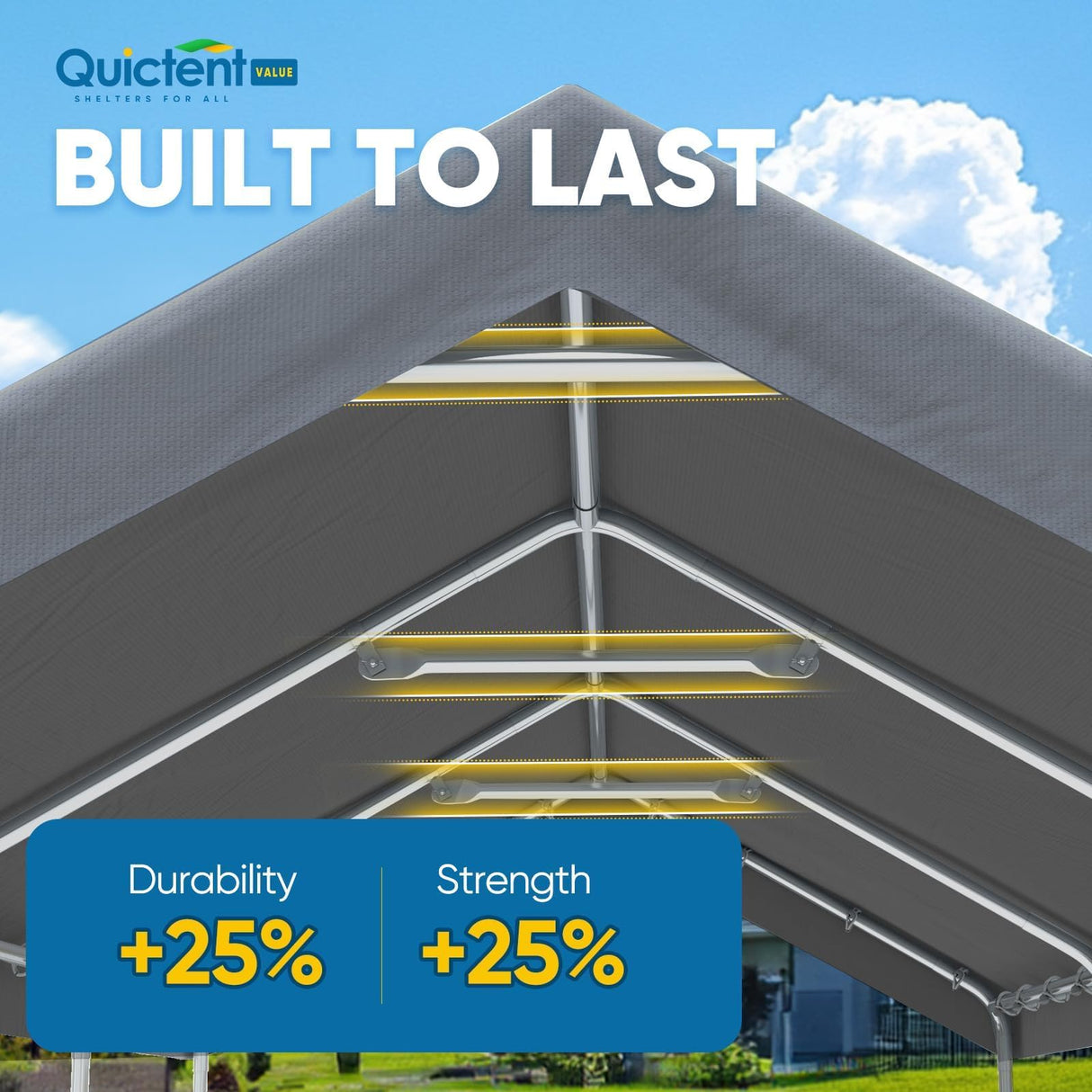 Quictent 10'x20' Reinforced Carport with Hanging Edge