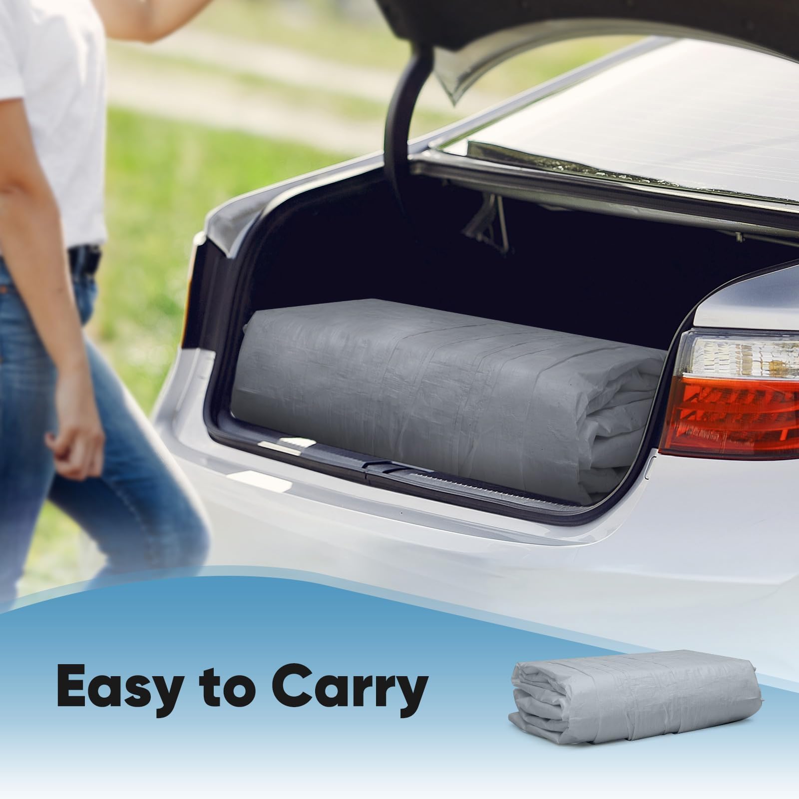 Quictent 10'x20' Carport Replacement Cover with Bungees - Gray