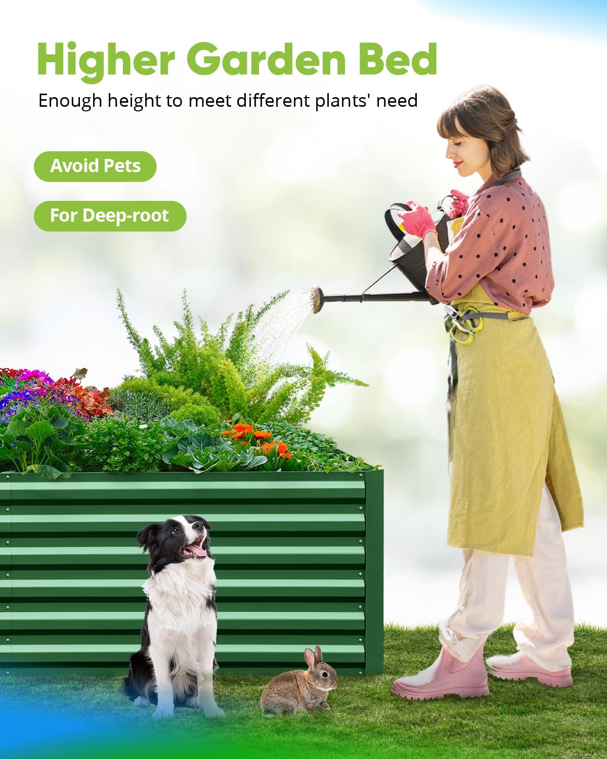 Quictent 8'x4'x2' Tall Raised Garden Bed - Green