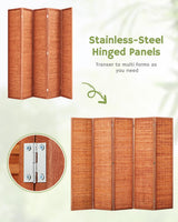JOSTYLE Bamboo Privacy Screen - Saddle Brown (5-Panel)