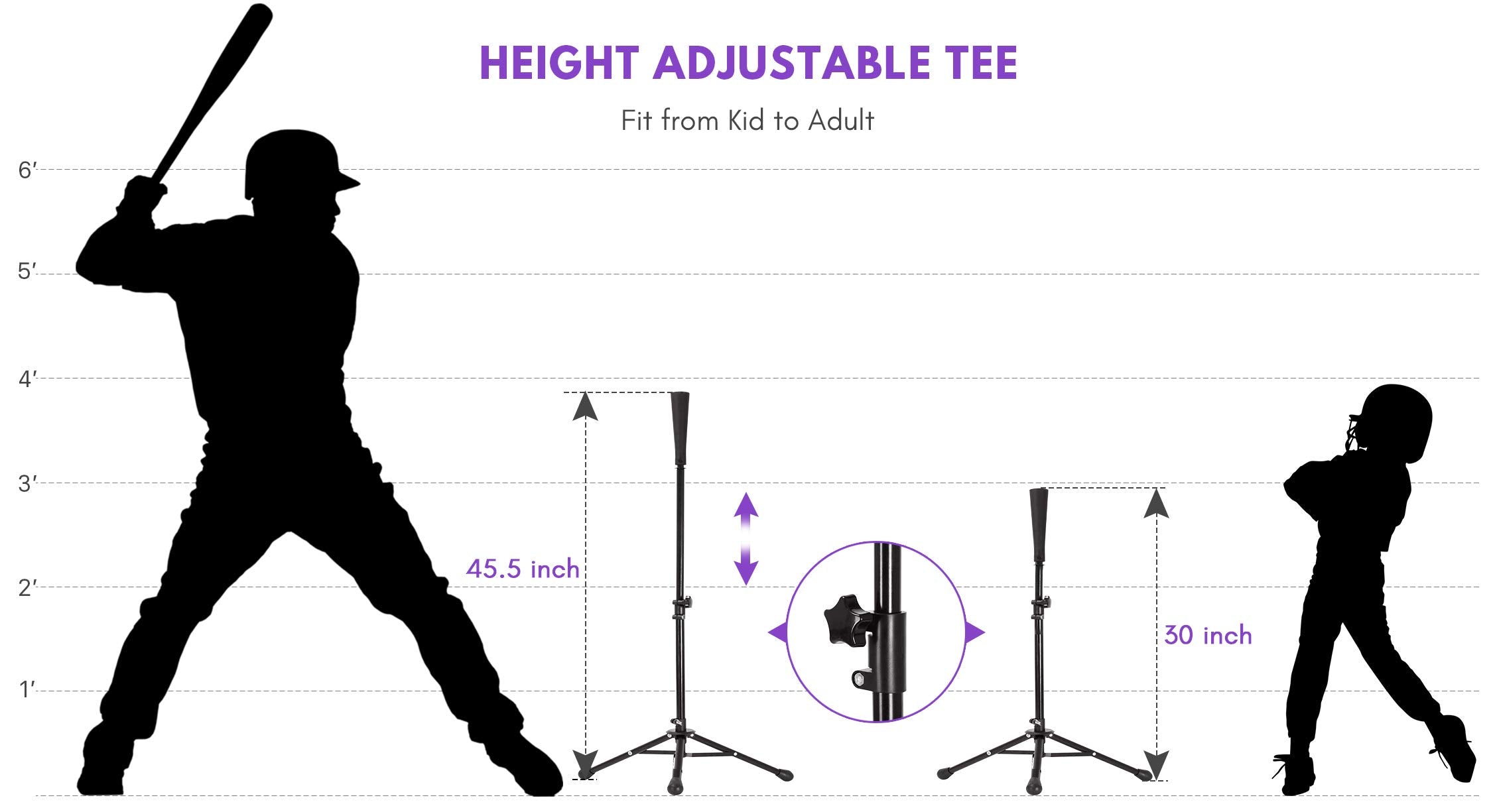 Zupapa 7'x7' Baseball Softball Practice Set - Purple