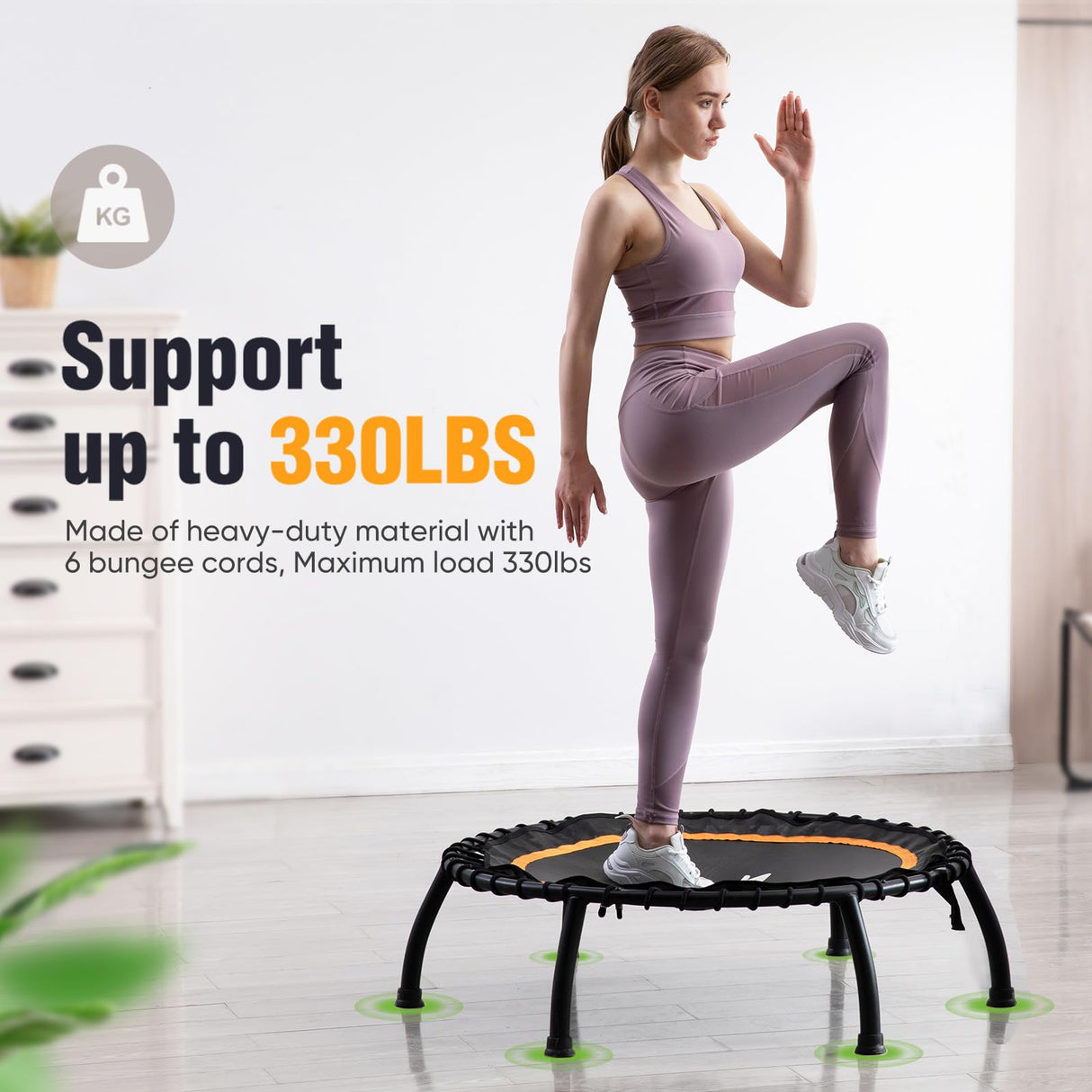 Zupapa 300LBS 40"/45" Rebounder Trampoline with Handle