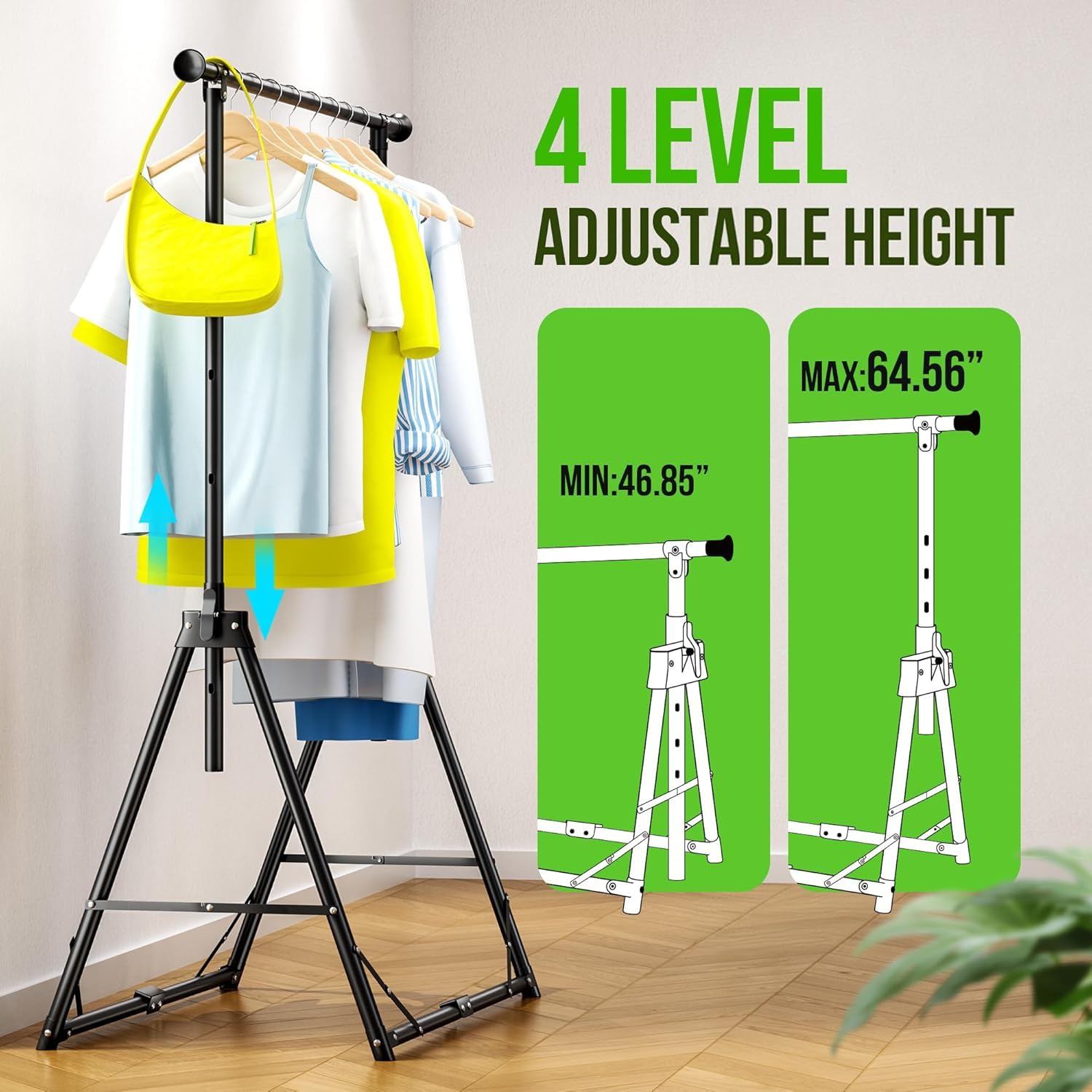 MAXLEAD 64.5" 4-Level Foldable Clothes Rack
