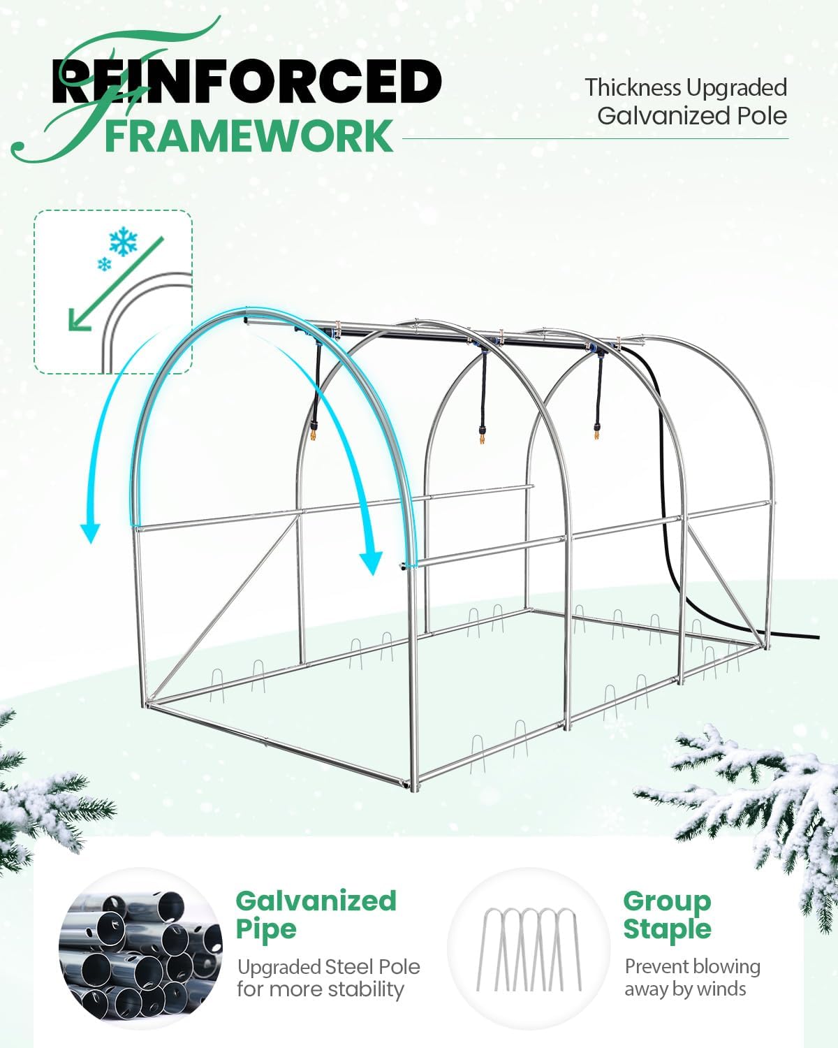 KING BIRD 10'x6.6'x6.6' Greenhouse with Watering Kits - White
