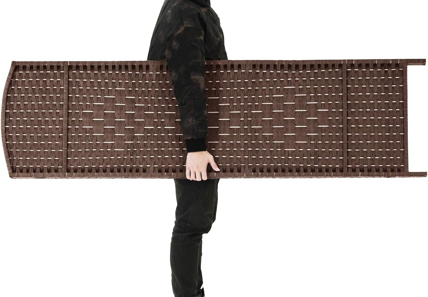 Corelax 6ft Diamond Woven Room Divider (6-Panel) - Brown