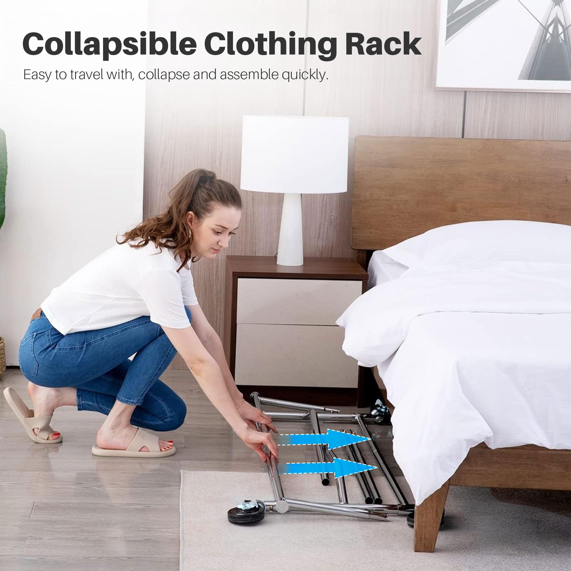 HOKEEPER 75"W 300LBS Adjustable Garment Rack