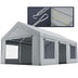 Quictent 12'x20' Snowproof Steel Carport with Zipper Doors