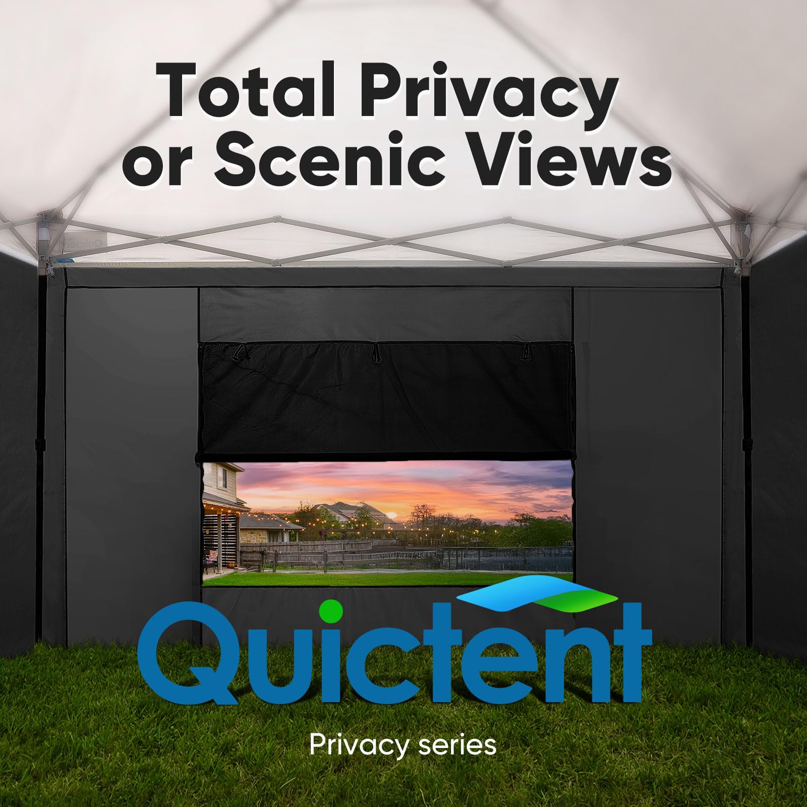 Quictent 10'x20' Instant Pop up Canopy with Sidewalls - Black