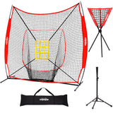 Zupapa 7'x7' Baseball Softball Net Tee Caddy Practice Combo