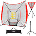 Zupapa 7'x7' Baseball Softball Net Tee Caddy Practice Combo