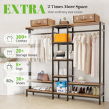 HOKEEPER XL Freestanding Closet Organizer with Coat Rack