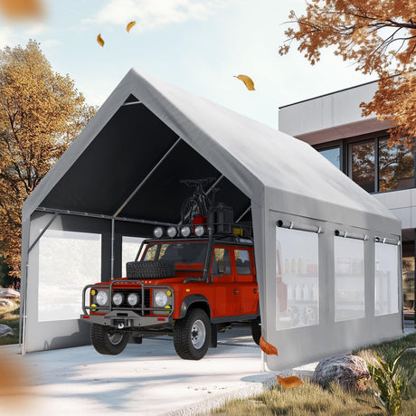 Quictent 10'x20' Heavy Duty Carport Tent with Ventilation Windows
