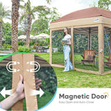 Quictent 6.6'x6.6' Magnetic Door Screened Pop up Canopy - Khaki