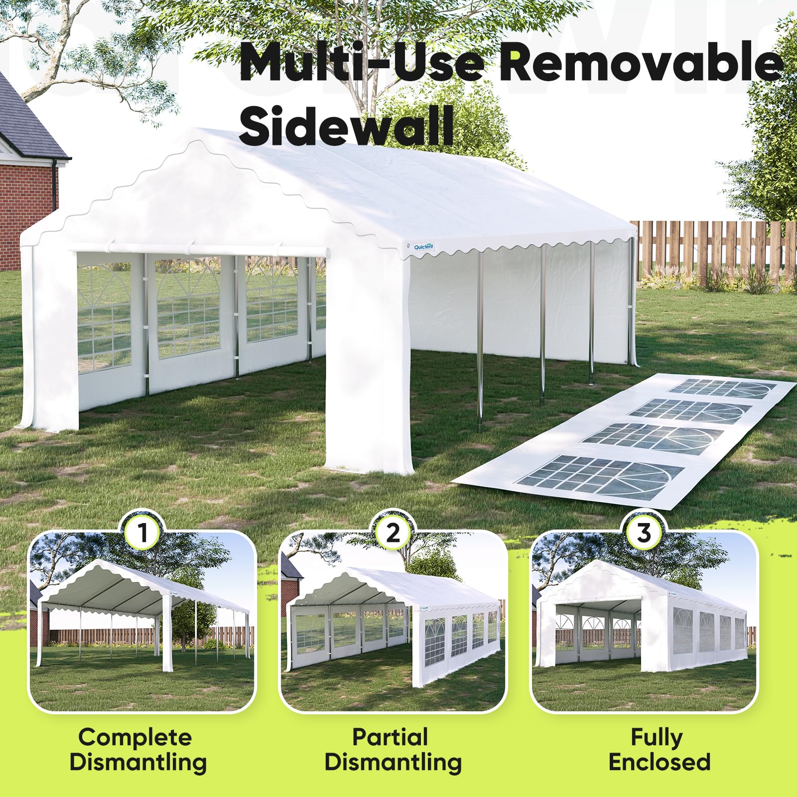 Quictent 13'x26' Galvanized Party Tent