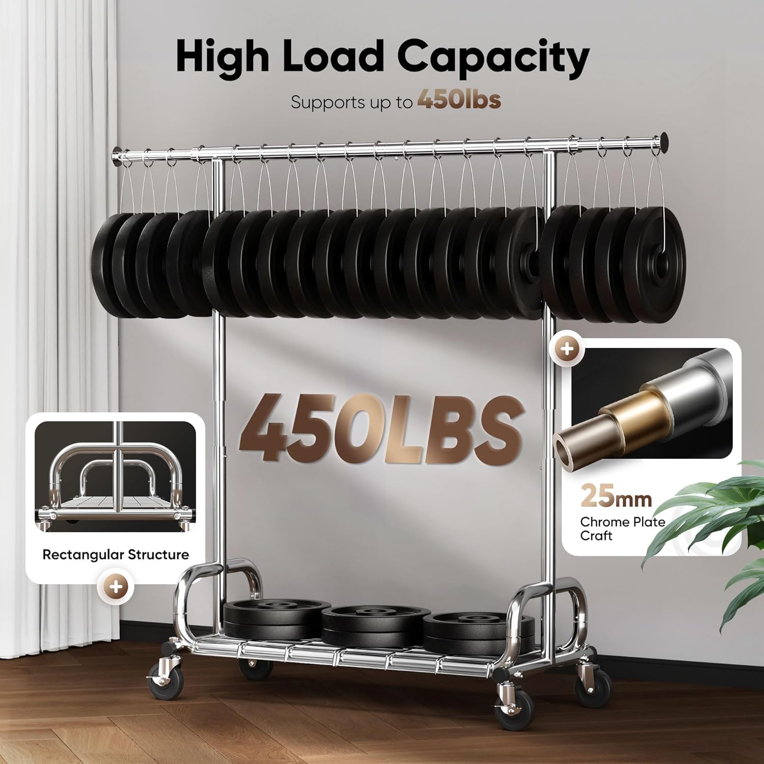 HOKEEPER 70.86"W Adjustable Garment Rack