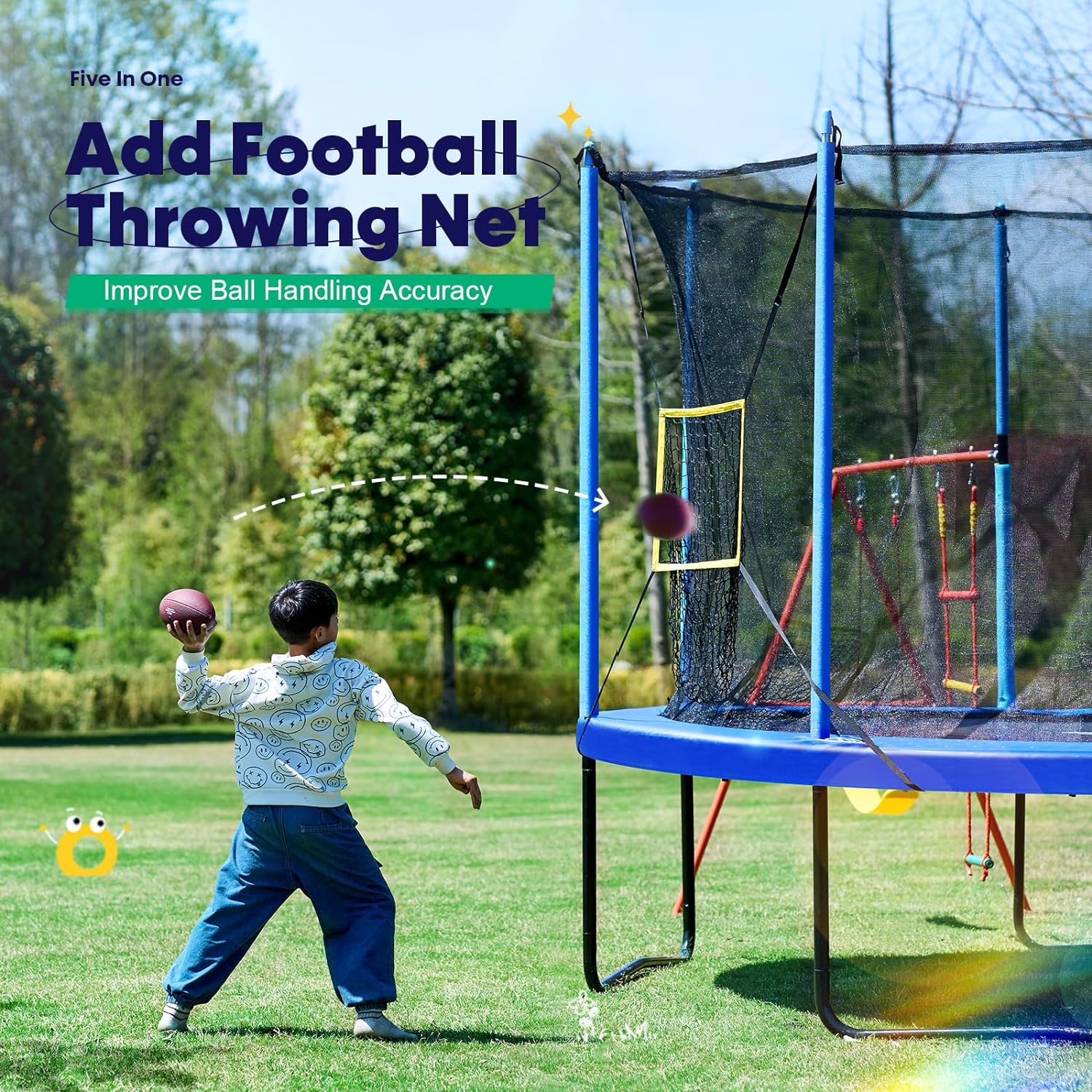 an engaging football throw net
