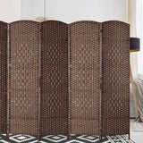 Corelax 6ft Diamond Woven Room Divider (6-Panel) - Brown