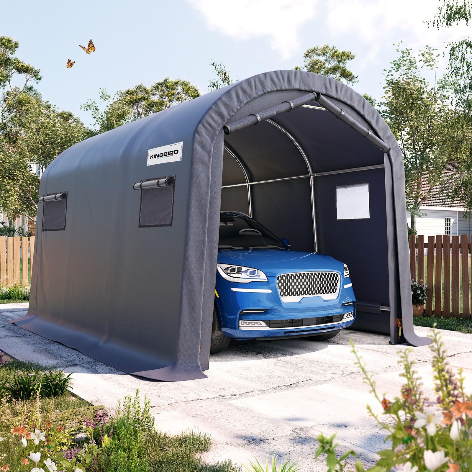 KING BIRD 10'x15' Round Ventilated Carport Tent