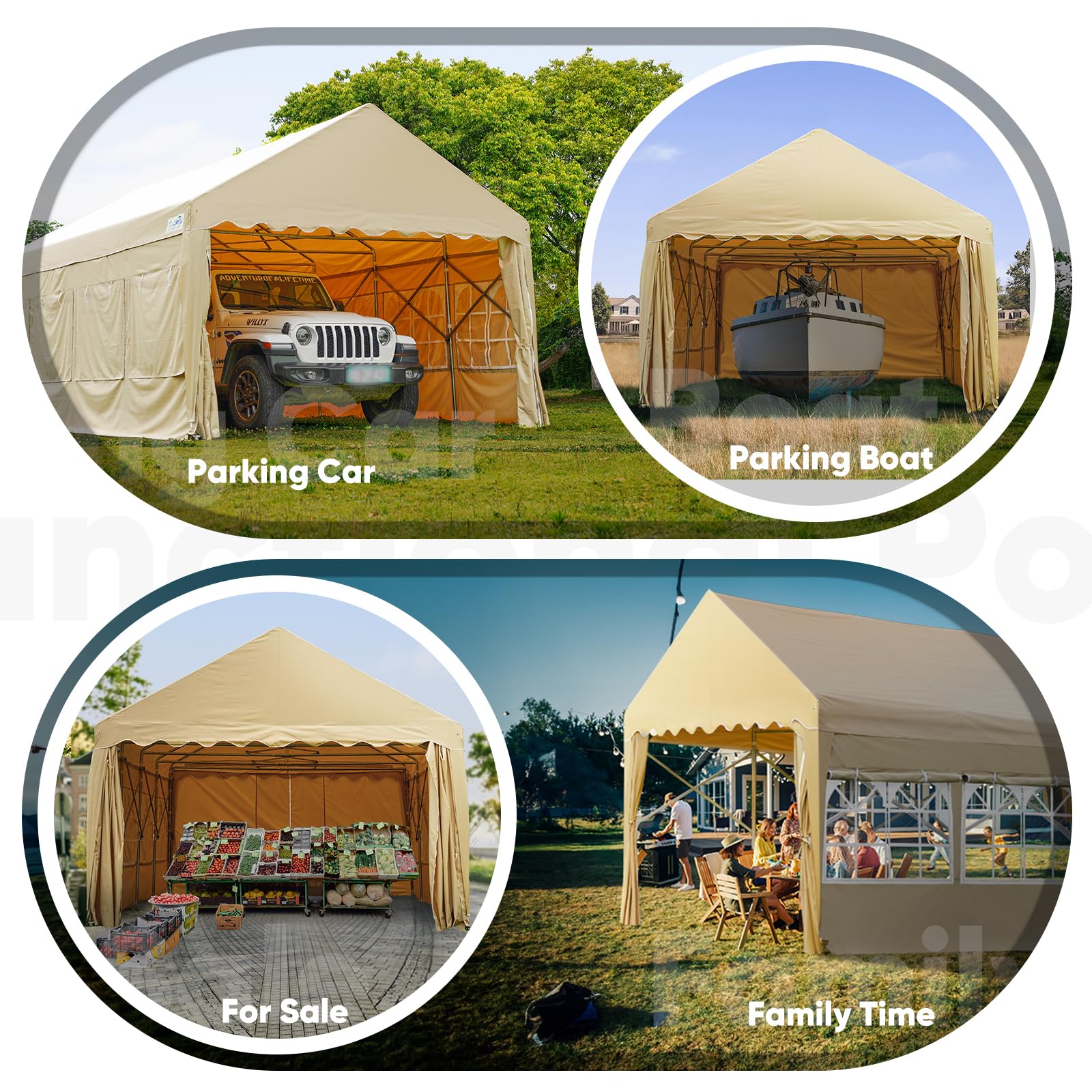 Quictent 13'x20' Retractable Party Tent with Wheels