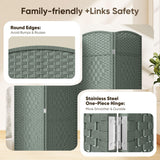 JOSTYLE 6ft Rattan Room Divider - Grey (4-Panel)