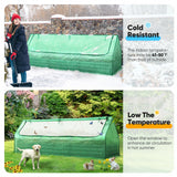 Quictent 8'x4'x1' Galvanized Raised Garden Bed with Cover - Green