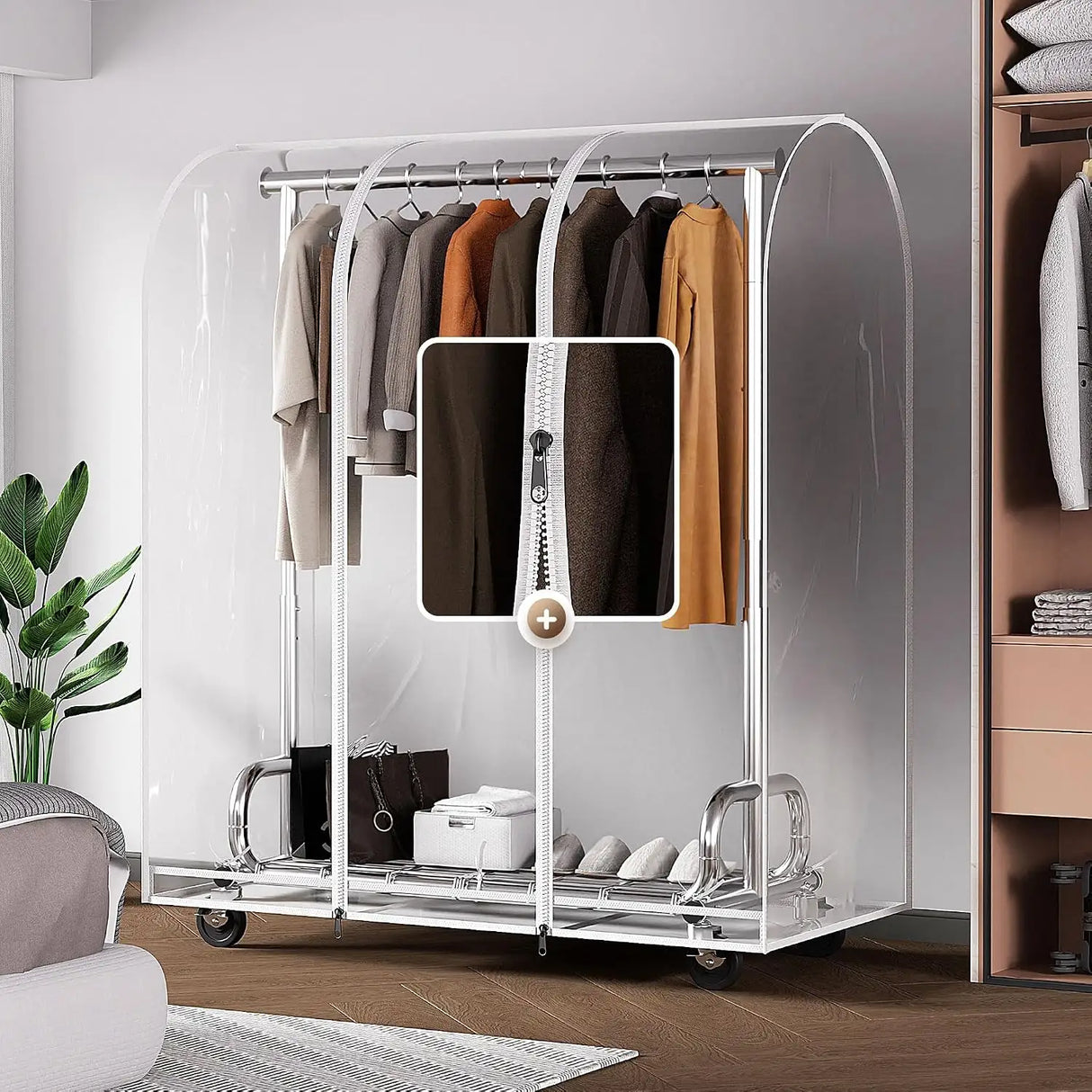 HOKEEPER 70.86"W Adjustable Garment Rack