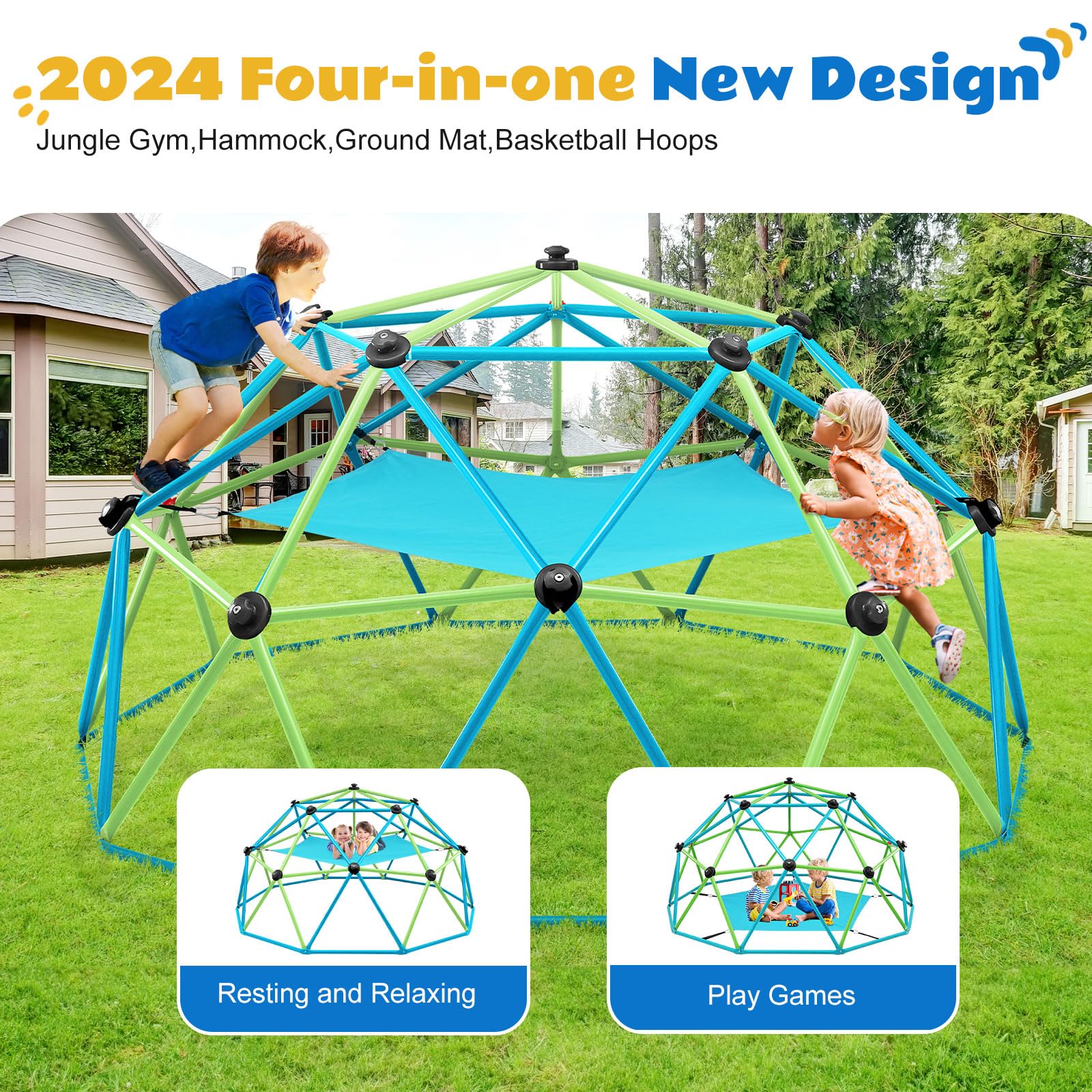 Zupapa 10FT 1000LBS Climbing Dome with Hammock