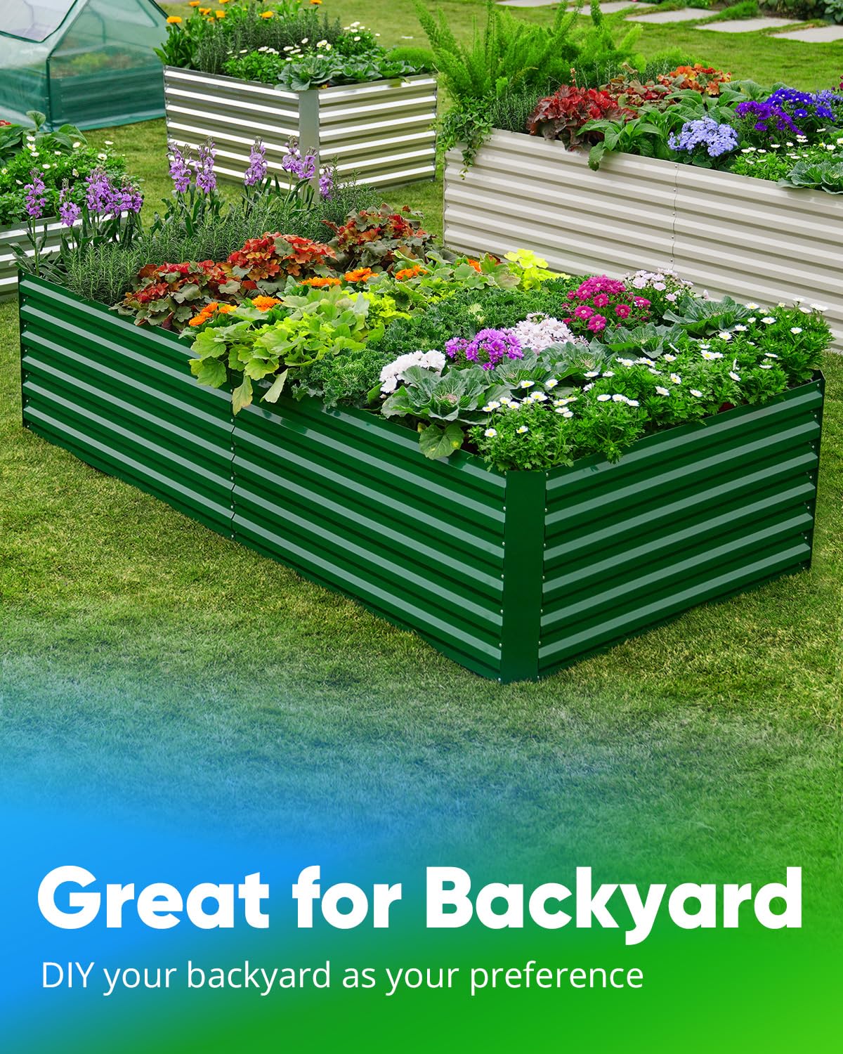 Quictent 8'x4'x2' Tall Raised Garden Bed - Green