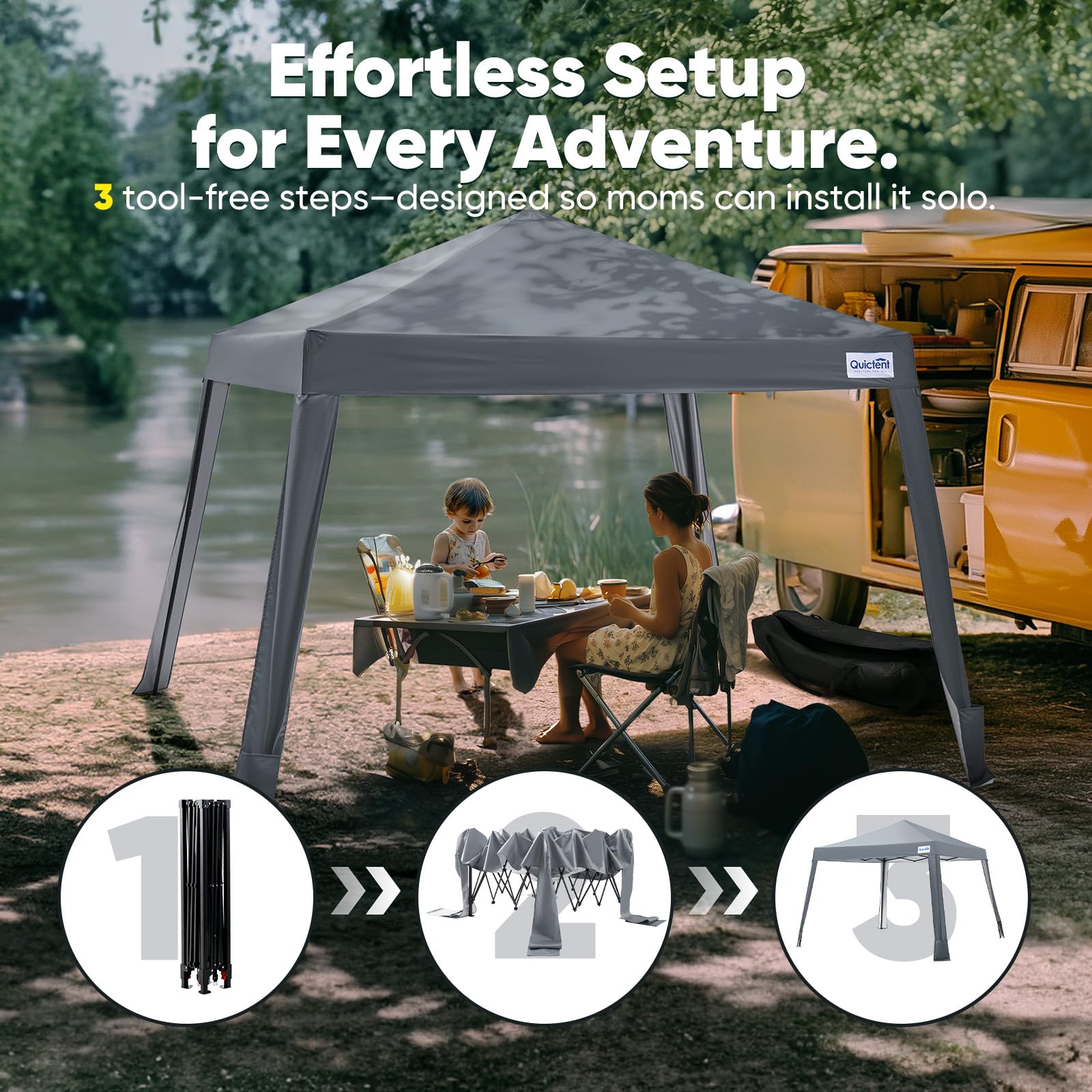 Quictent 10'x10' Sun Protection Lightweight Pop-Up Canopy