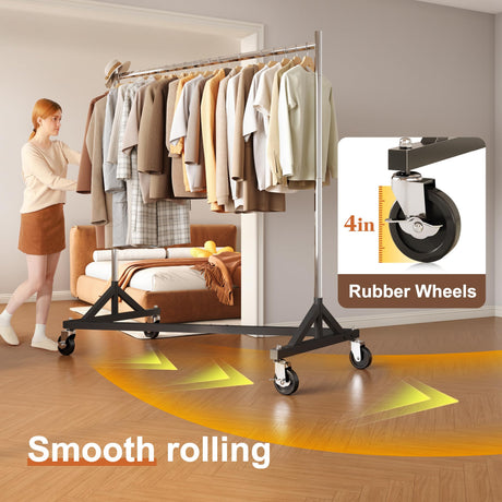 HOKEEPER 63"W Adjustable Z-Rack Garment Rack
