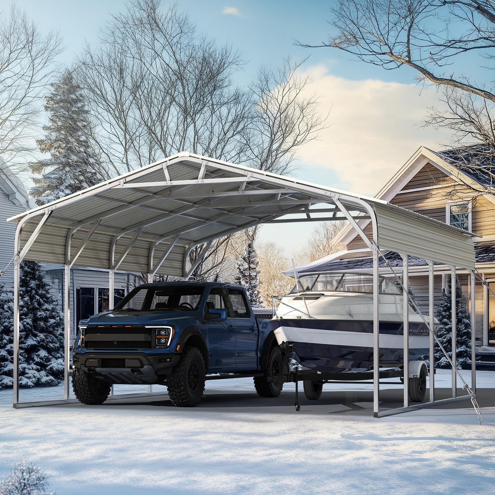 Quictent 20'x20' Vertical Roof Metal Carport