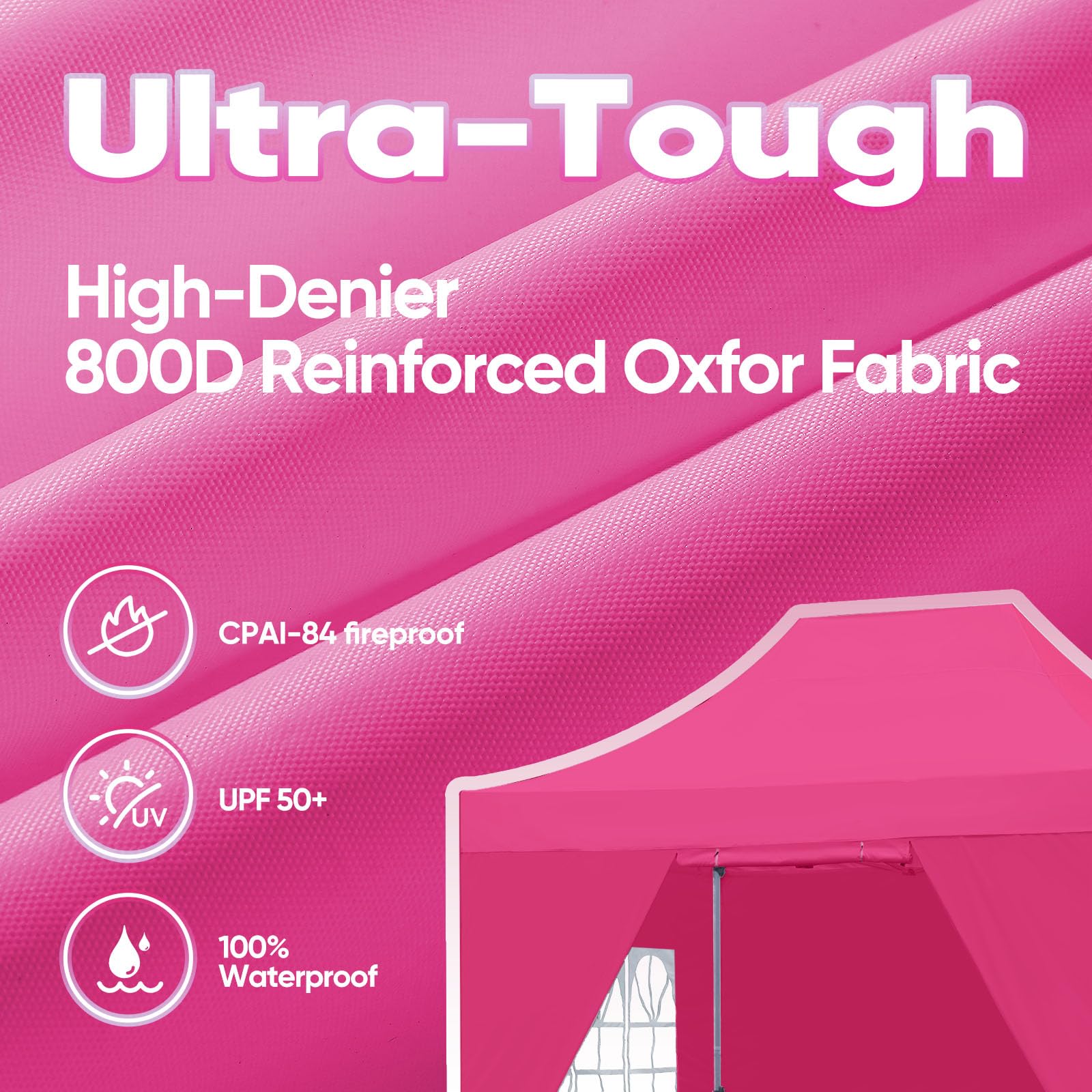 Quictent 10'x15' Heavy Duty Pop Up Canopy with Sidewalls - Pink
