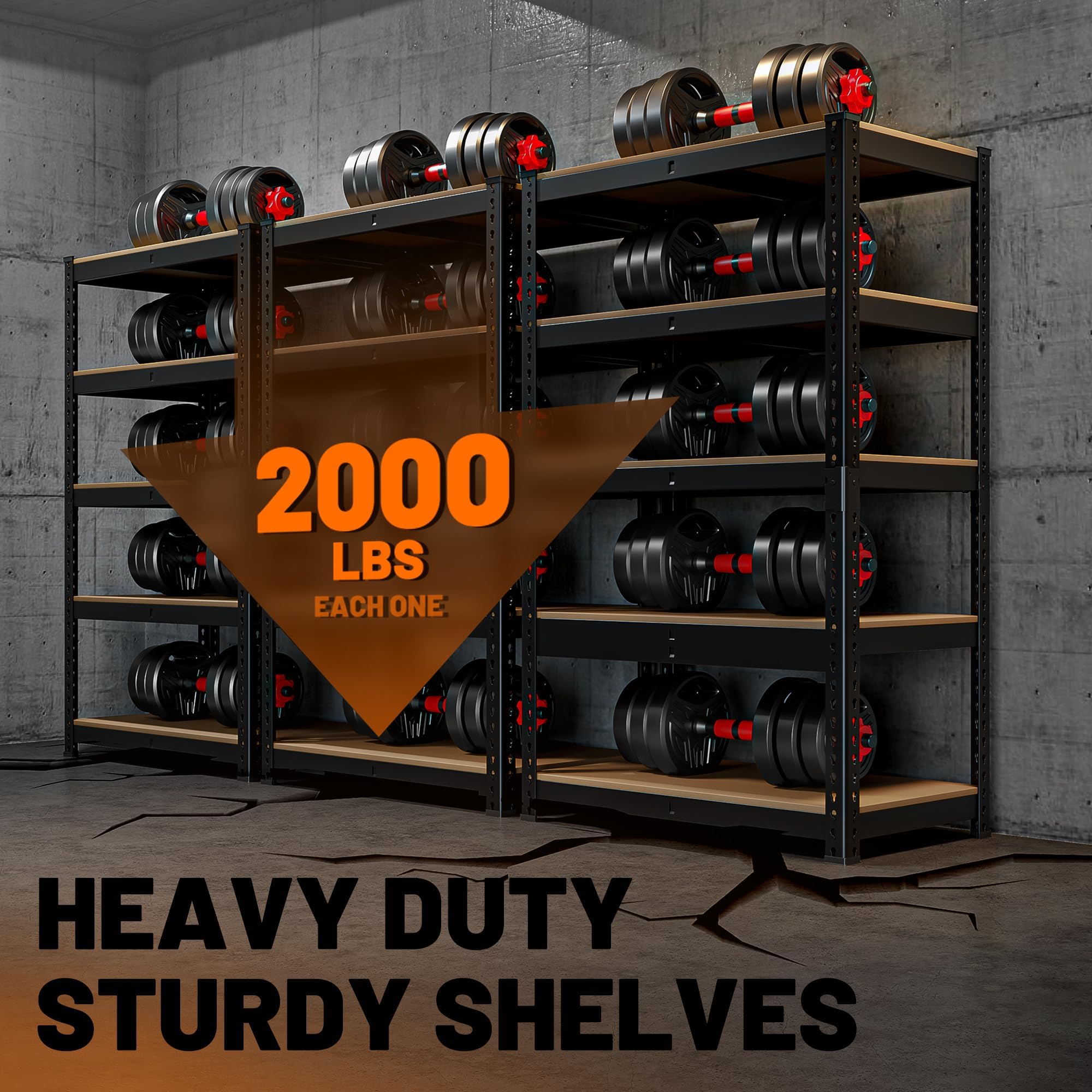 MAXLEAD 60" 2000LBS Wood Board Storage Shelves