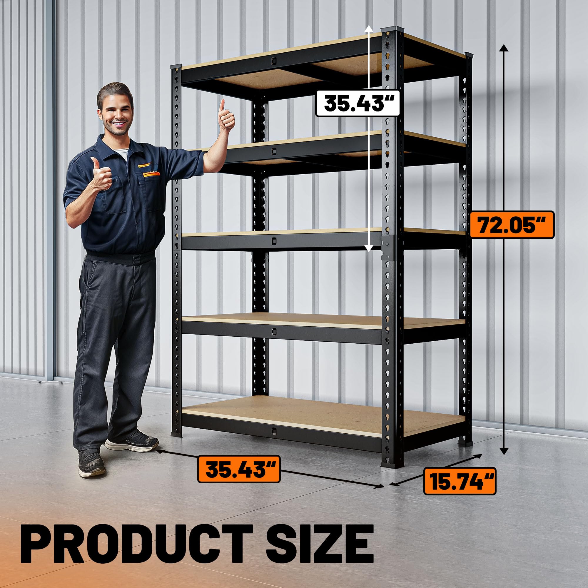 MAXLEAD 72" 2500LBS Heavy Duty Shelving Unit