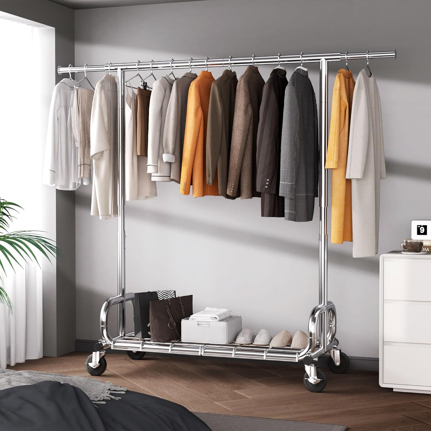 HOKEEPER 70.86"W Adjustable Garment Rack