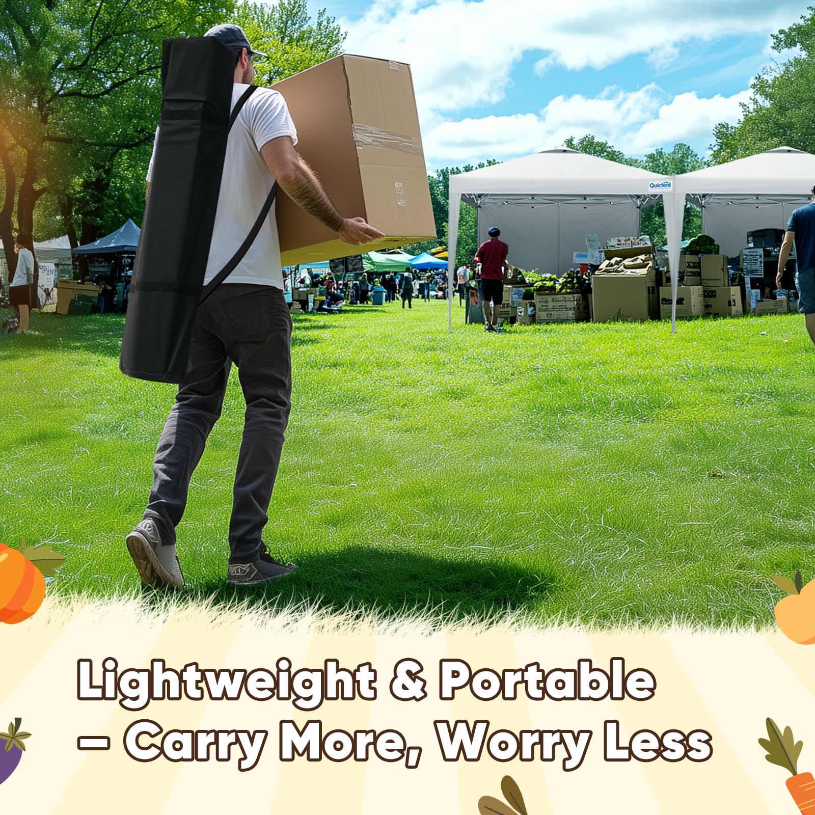 Quictent 10'x10' Pop-Up Canopy with 1 Sidewall-White