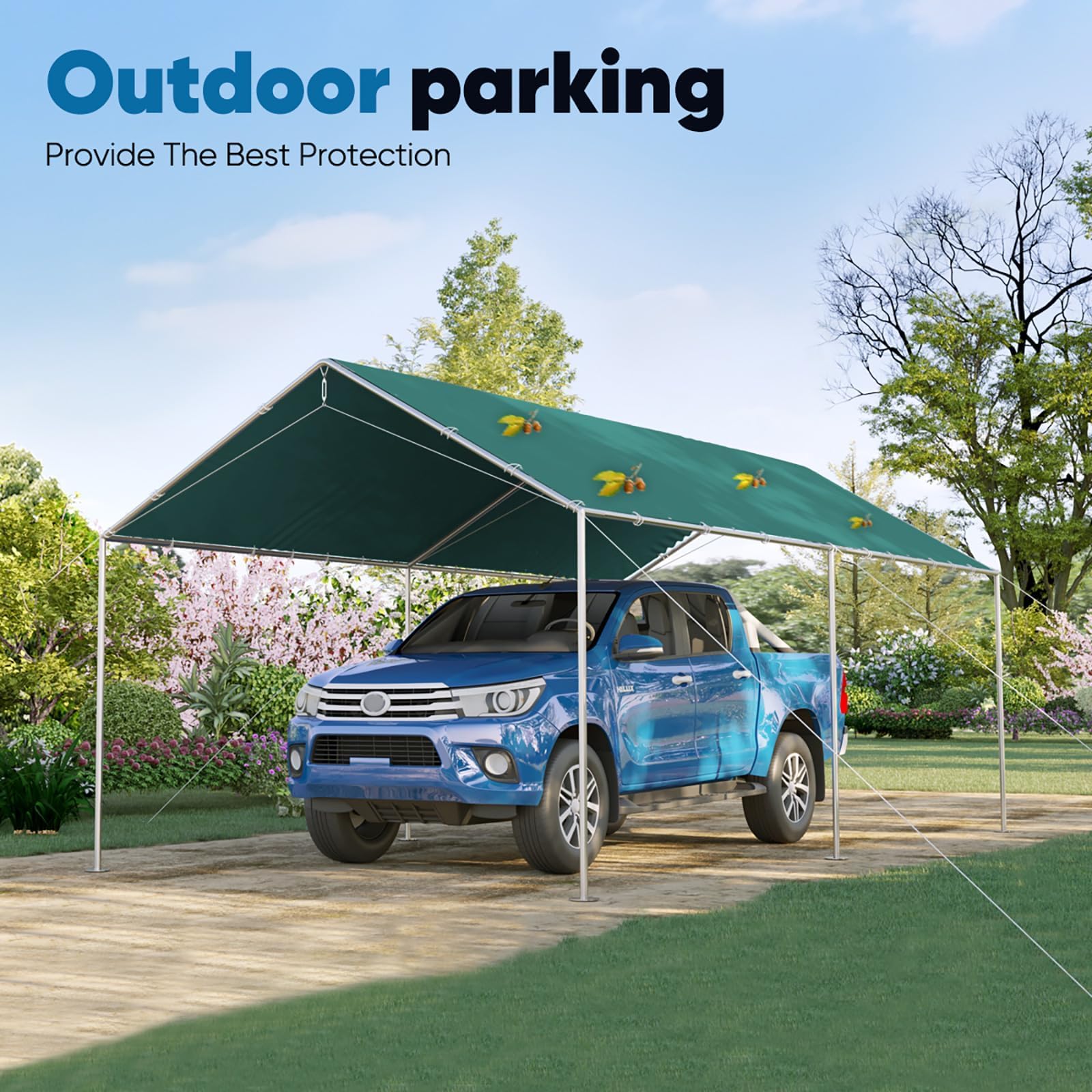 Quictent 10'x20' Reinforced Carport Shelter - Green