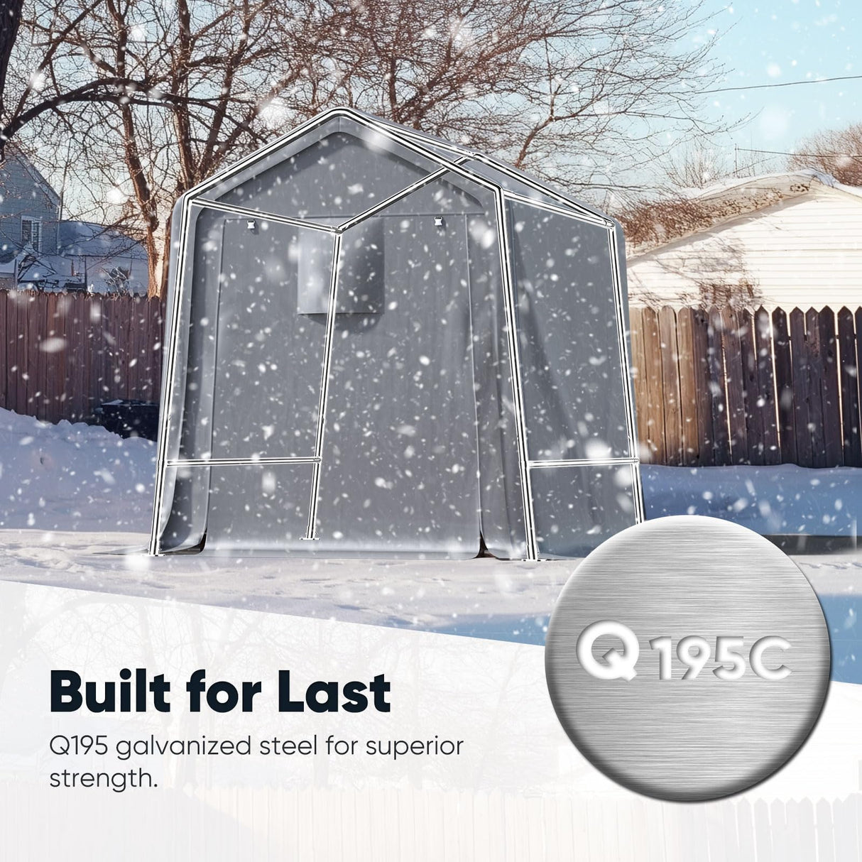 Quictent Storage Shed with Roll-Up Windows - Silver Gray