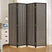 Black 4-panel room divider displayed in a home office setting, providing a functional partition to enhance privacy while maintaining style.