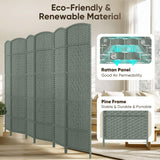 JOSTYLE Wooden Room Divider - Grey (6-Panel)