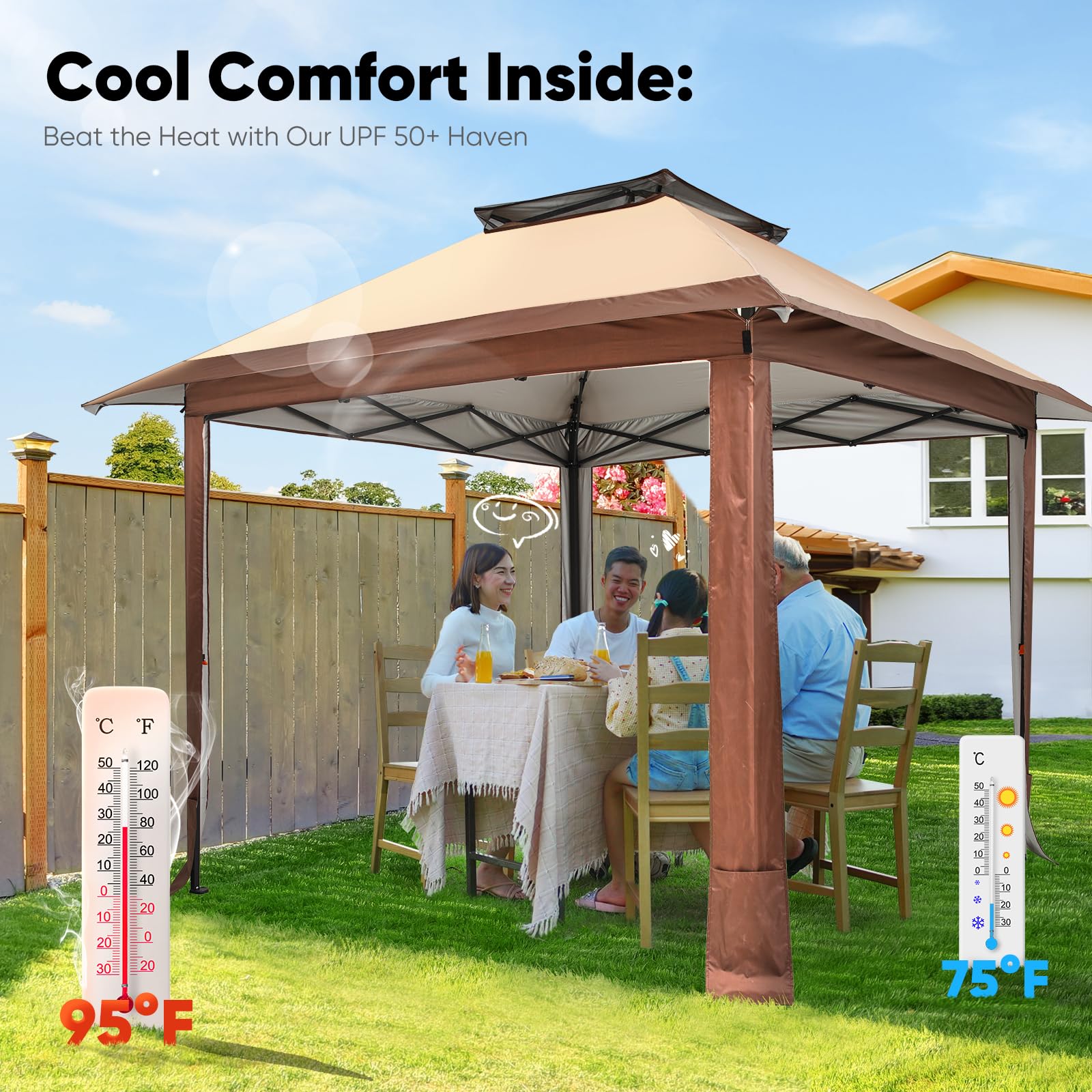 Quictent 10'x10' Outdoor Canopy Tent with SPF50+ Sun Protection